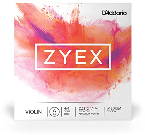 D'Addario DZ312 4/4M Zyex 4/4 Scale Medium Tension Single A String for Violin