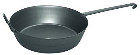 Riess, 0643-023 Tirol - Padella in ferro con contromanico 32, padelle in ferro, diametro 32 cm, altezza 8,8 cm, ferro metallizzato, padella alta, a induzione