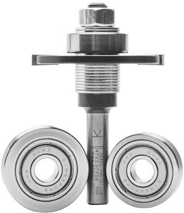 ENT 16460 Fresa para engalletadora, en carburo, Vástago (S) 8 mm, Diámetro (D) 47 mm, NL 3,97 mm, SL 32 mm, con 3 rodamientos de bolas