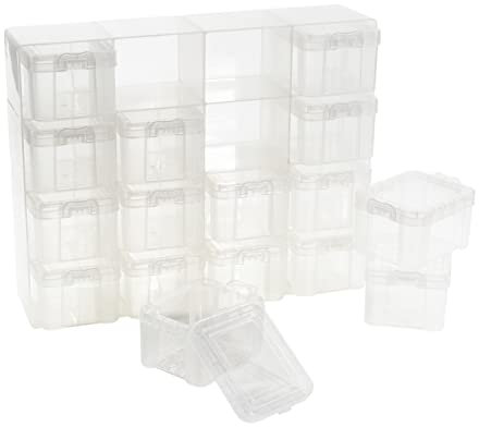 VBS Sortierkasten mit 16 Aufbewahrungsboxen inkl. Deckel transparent 28x22cm Sortiermentskasten Organizer Ordnungssystem Container Schmuckkasten Werkstatt Schubladen Aufbewahrungskabinett Sortierbox