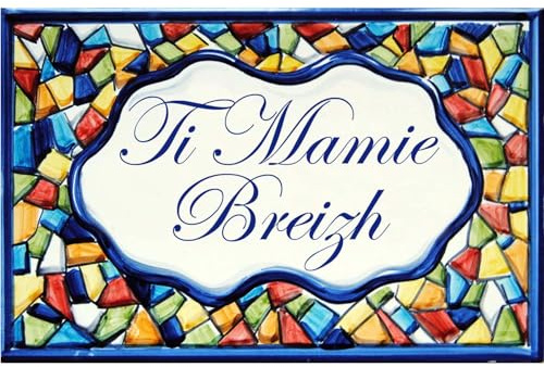Azul'Decor35 Placa de casa de Barro con Apellido, Nombre de Villa ... Personalizado - Elija su Texto – 20x30x0,8cm