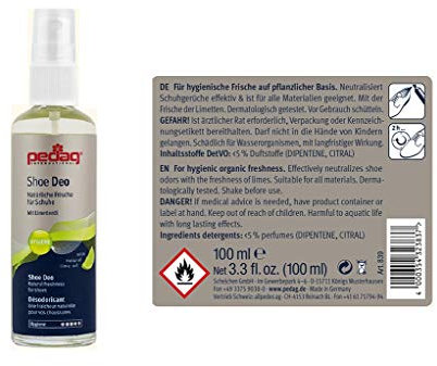 Pedag Shoe Deo - Desodorante para pies en spray contra el olor de zapatos, 75 ml, juego de 2 unidades (100 ml = 8,66 €), 2er-Set