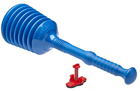 TURBO PRODUKTE Turbo Stampfer Blau inkl. Überlaufdichtung - Pömpel rohrfrei -Saugglocke für jeden Abfluss - max. Saugkraft - 5-faches Ansaugvolumen