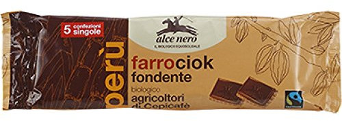 Biscotti FarroCiok ricoperti di cioccolato fondente Alce Nero - scatola