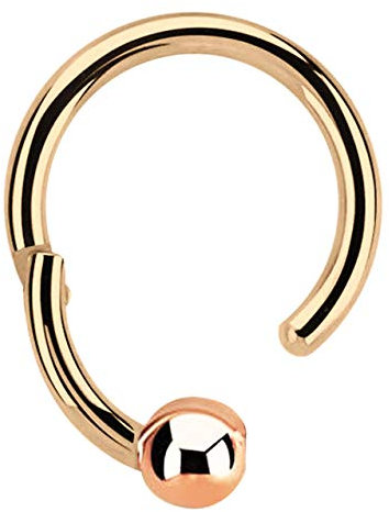 Modern Nature Piercing-Schmuck - Piercing Ring BCR, Clicker Rosegold mit 3 mm Kugel in 1,2 x 10 mm