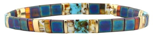 KELITCH Femmes Bracelet Charme en Perles Tila Bracelets Extensible Bracelets Tour D'amitié Bonbons Couleurs