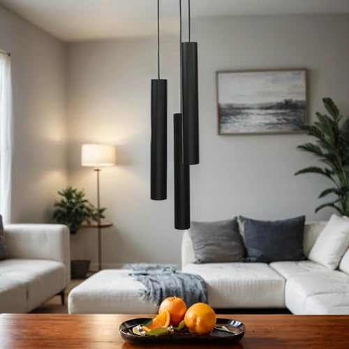 Hänglampa matsal modern pendellampa svart GU10 pendellampa 3 flammor B:20 cm accentuerad matbordslampa lampa vardagsrum modern