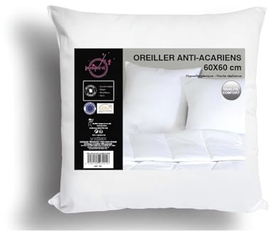 Intemporel Oreiller Confort Anti-acarien 60x60 cm