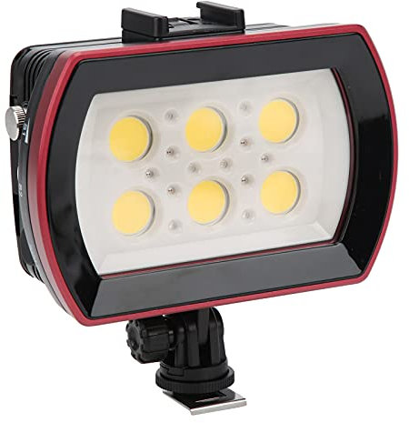 Goshyda Camera Diving Light, Dimmable LED Video Light 40M Waterproof, 3000mAh Rechargeable Underwater Lights for Vlogging, Diving