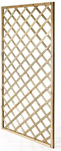 Pannello Grigliato in Legno di Pino Impregnato da Giardino per pianti rampicanti Decorazione Balconi (90x180 cm)