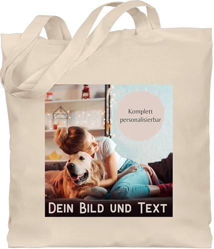 Geschenk mit Namen personalisiert by Shirtracer - Baumwolltasche - eigenem - Foto Bild Geschenk I Dein Bild und Text