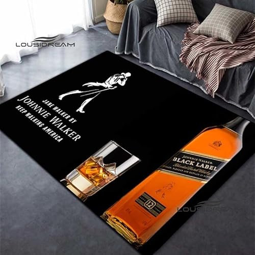 bailongma Tapis De Flanelle Imprimé Whisky Bar Moderne Grande Surface Tapis Doux Étude Chevet Tapis Antidérapant Tapis De Sol Antidérapant B389 120×180CM