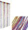 DBOO String Curtain Panel, Glitter Door Wall Window Doorways Panel Fly Screen Fringe Room Divider Blind,Decorative Tassel Ribbon Strip Silver Screen(Rainbow)