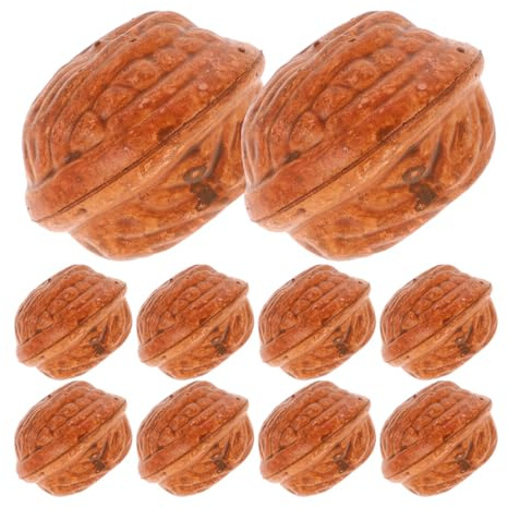 WOFASHPURET 50 Künstliche Walnuss-Modelle Gefälschte Walnüsse Als Dekoration Realistische Nuss-Ornamente Für Heimdekoration Party-Accessoires Und Bastelprojekte 3.00X2.60X2.60Cm
