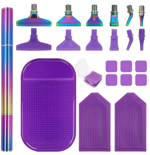 AIFUDA - Juego de 22 bolígrafos de pintura de diamantes, herramienta de accesorios de pintura de diamante 5D con 12 puntas de rosca para manualidades