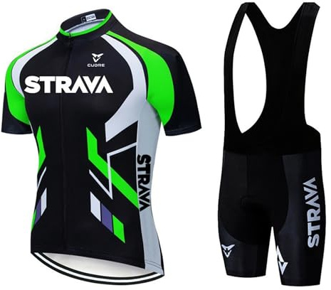 Petorenk Cykelkläder för herr sommar cykeldräkt för MTB-cykel med 9D vadderade gel-PAD-shorts som andas och torkar snabbt, Grön, XXL