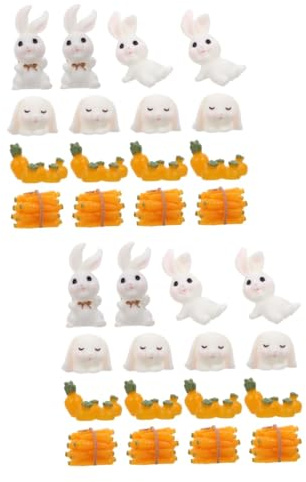 BESPORTBLE 2ensembles Décor De Jardin De Figurines De Lapins Et Carottes pour Paysage Ornements De Jardin Décoration De Paysage Extérieur