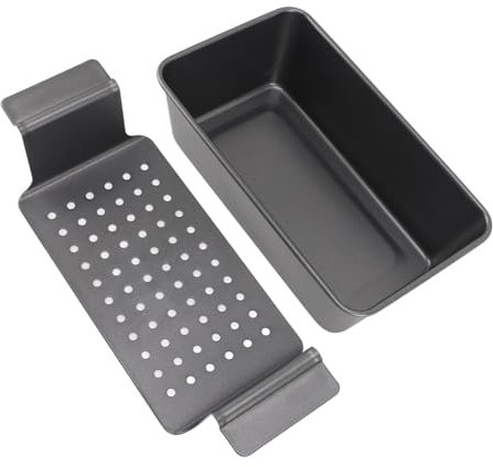 Meatloaf Pan with Drain Tray, Meat Loaf Pans with Drain Tray Carbon Steel Excellent Heat Conductivity Nonstick Baking Loaf Pan for Oven Baking Bread