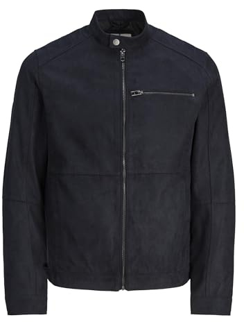 JACK & JONES Män, konstläderjacka, konstläderjacka, jet svart, XS