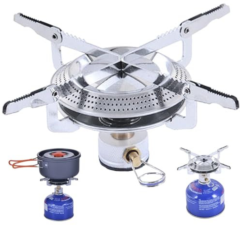 NIDONE Camping Stove Gas Portable Mini Pocket One-Piece Gas Cooker Camping Cooking Folding Burner Camping Gas Stove for Outdoor Picnic Camping BBQ Hiking Supplies,Gas Cooker Camping