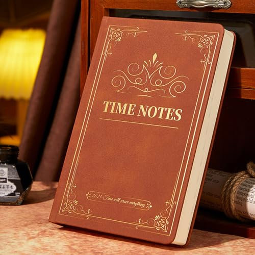 JanYoo Kalender 2025 Buchkalender, A5 Terminplaner 2025, Wochenplaner A5, Planer 2025, Softcover Schöner mit edler Folienprägung, 384 Seiten Organizer mit Lesezeichen (Braun)