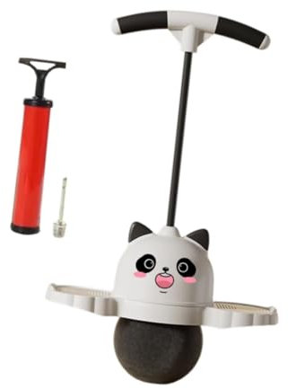 Aymzbd Pogo Ball in Pandaform mit Griff, Pogo Stick für Kinder, Sprungbrett Und Fitnessspielzeug, Weiß