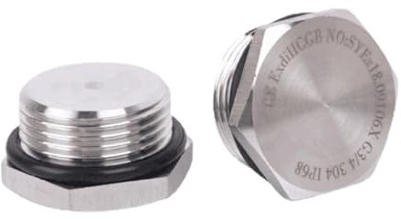HMCOCOOFM 1pc 1/4 3/8 1/2 3/4 1 NPT Metric Male Thread 304 Stainless Steel Sealing Ring Hex Head End Cap Screw Pipe Fitting (BSPP1I4)