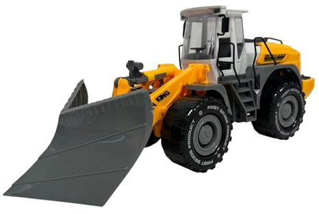 Ruspa Giocattolo Maxi con Movimento Frizione Pala Gommata Escavatore Veicolo Cantiere Scavatrice con Braccio Trattore con Benna Frontale Veicolo Costruzione Camion Escavatore Giocattolo Grande (A)