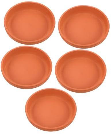TOYANDONA 5pièces Soucoupes Terre Cuite pour Pots De Fleurs Rondes avec Trou De Drainage Lot pour Plantes Intérieures Et Extérieures Design Simple Et Stable