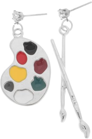 LIFKOME Asymmetric Retro Paintbrush Dangle Earrings for Women Vintage Artistic Ear Jewelry Multifunctional Statement Accessory for Fashion-forward Events