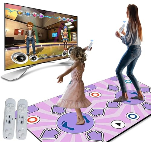 Oamger Tanzmatte, rutschfeste kabellose Tanzmatte für Kinder und Erwachsene, Tanzspiel ohne Drähte für TV, Tanzspielmatte für Kinder, Jungen und Mädchen, mit AV-Kabel (C)