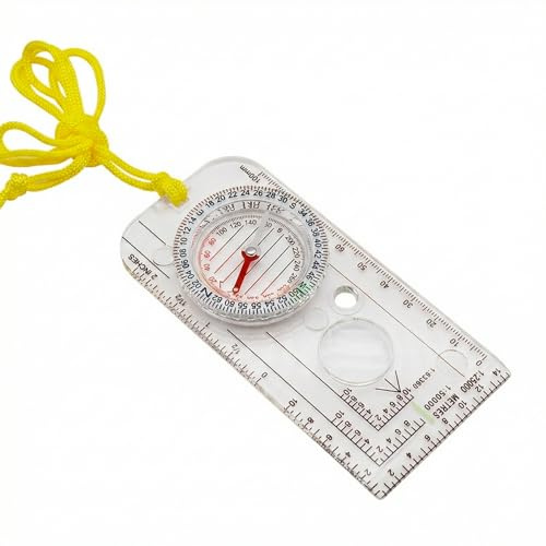 Lumi Zenva Boussole de Navigation et d'Orientation avec Déclinaison Ajustable pour Lecture d'Expédition, Randonnée (12,5 x 6,0 cm) - Boussole Portable Haute Précision Extérieur
