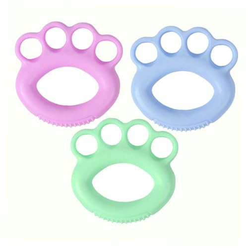 BUGUUYO 3 pièces Lot de Anneaux de Renforcement Force de Préhension TPR Exerçateur de Doigts et Poignet Massage Mains et Récupération Musculaire pour Musiciens et Sportifs