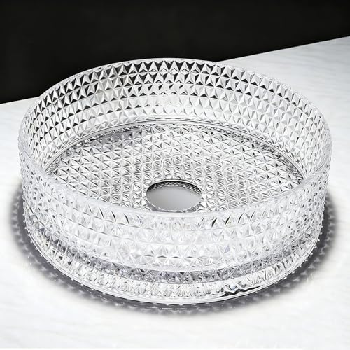 ZYCDP Glaswaschbecken Rund Aufsatzwaschtisch Glas 360 X 360 X 115 mm Ohne Hahnloch Transparent