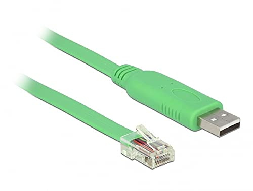 Delock Adapter USB 2.0 Typ-A Stecker > 1 x Seriell RS-232 RJ45 Stecker 1,8 m grün