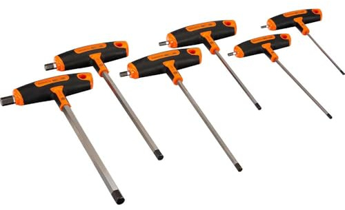 BAHCO - Juego de destornilladores para tornillos de 6 caras, mango en T, 6 piezas