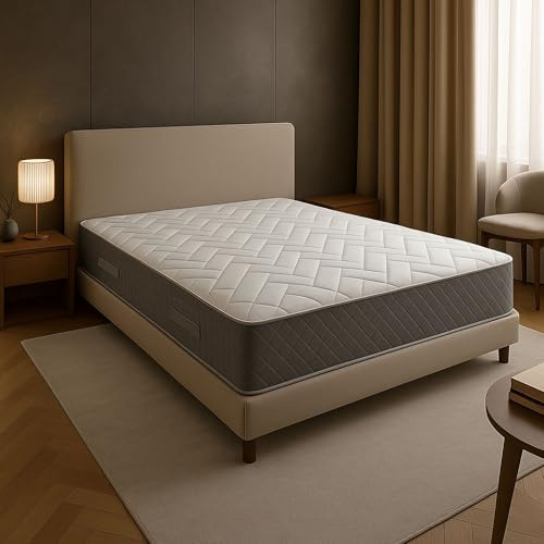 Nuits D'or Matratze, 180 x 200 cm, Kontaktfläche Latex, 80 kg/m³ + Aertech HR 35 kg/m³ – 7 Komfortzonen, flauschig, fester Halt, Dicke 21 cm (180 x 200 cm) Pure Latex
