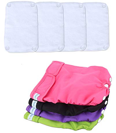 Teamoy Reusable Female Dog Diapers with Inserts (Pack of 4), Doggie Diaper Liners Period Pants for Dogs in Heat & Incontinence, Super-Absorbent, L2