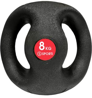 MEDECINE Ball avec Double POIGNEES Sporti 8 Kg