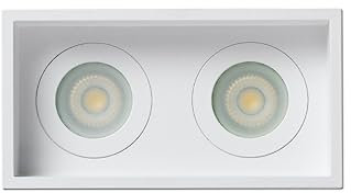 ACRE Deckeneinbauleuchte weiß quadratisch 2 Lichter IP44
