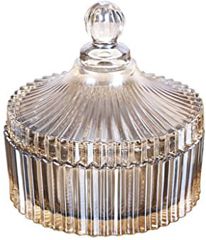 Vetro Candy Dish con Yurta Forma Coperchio di Cristallo Zucchero Server Ciotola Tin Candy Buffet Decorativo Cookie Jar Box Bottiglia