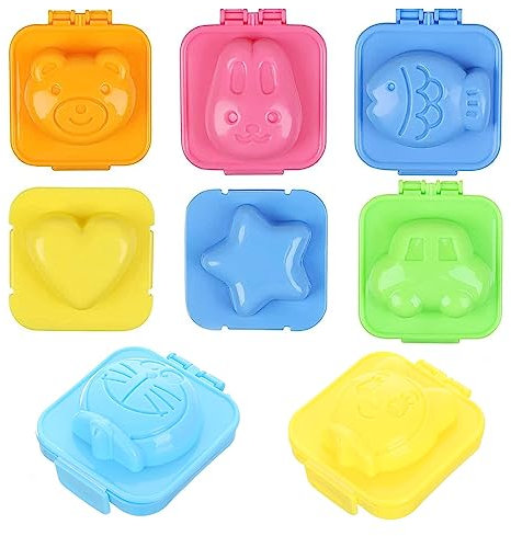 8 Stück Eierformer Für Gekochte Eier - Onigiri Form, Gekochte Ei Mold, 3D Cartoon Kunststoff Shaper Bento Maker, DIY Werkzeuge Für Camping, Hause, Büro