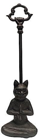 Treasure Gurus Türstopper aus schwerem Gusseisen, für Yoga, Katze, Tragegriff, Türstopper, Namaste-Stopper für Zuhause