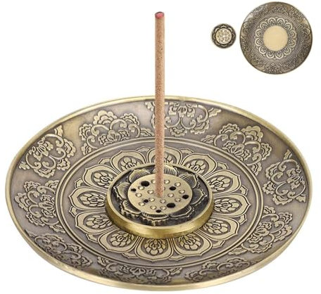 Räucherstäbchen Halter, Lotus Ash Catcher, Räuchergefäß Platte Räucherstäbchenhalter, Messing Lotus Halter für Yoga Teehaus, für Räucherstäbchen Räucherkegel oder Home Decoration Zubehör