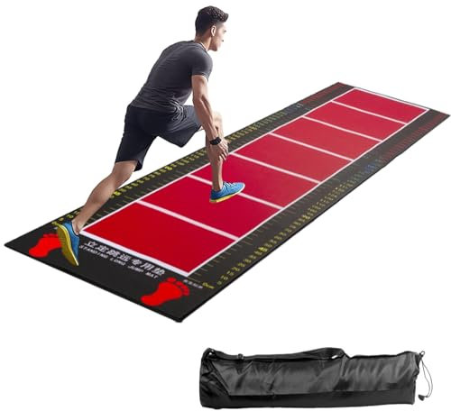 Weitsprung Matte Gummi-Weitsprung-Trainingsmatte für Yoga/Sport/Training, Indoor Outdoor Springseil Pad Körperliches Training, Weitsprung-Testmatten mit Aufbewahrungstasche (Size : 80cm x 350cm (