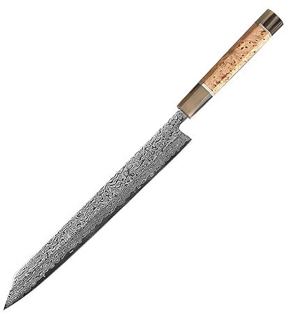 Japan AUS-10 67-lagers Damaskus Sashimi-kniv i japansk stil Willow Filé Sushi Kniv Köttklyv Laxfilé Smidd kniv