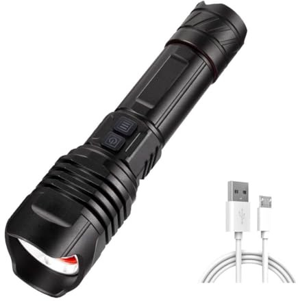 XLENTGEN Powerful Torch Professional Torches LED Super Bright 1000000 Lumens Rechargeable LED Flashlight, IPX5 Waterproof, 5 Modes Tactical Flash Light for Camping, Hiking, Emergency