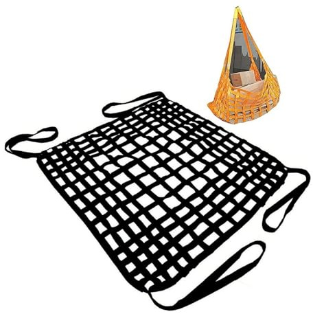 Elastic Cargo Netting - Polyester Lifting Nets, Cargo Hanging Net, Truck/Trailer/Cargo Net, Heavy Duty Rigging Strap For Lifting And Towing, Safety Lifting Net Straps ( Size : 4 X 4M/Mesh 20cm/Load 3.
