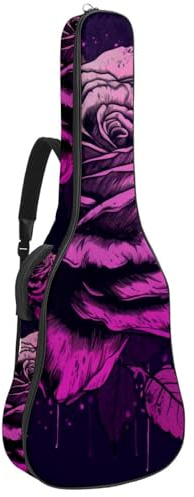 Housse pour guitare acoustique, belle housse pour guitare de 101,6 cm, 101,6 cm, housse de transport étanche, violet et rose noire, Multicolore #06, 42.9x16.9x4.7 in, Sac pour guitare