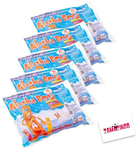 Alaska Boy Wassereis | VEGAN | 10 x 50ml (5er Pack) | Stangeneis für den Sommer, Einfrieren & genießen + Zama4Zingo Karte (Wassereis Mix)
